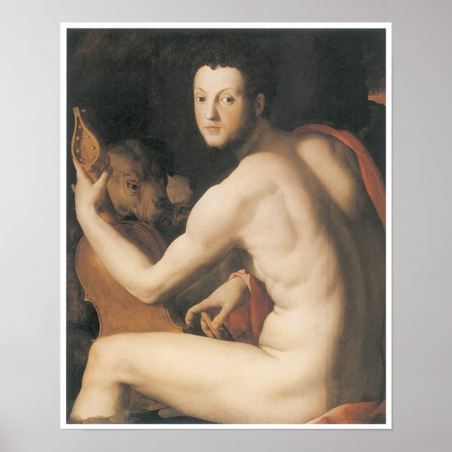 Pôster Retrato do Duque Cosimo I de"medici as Orfeu (Frente)