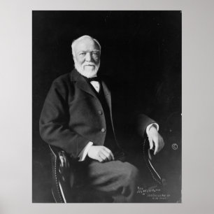 Pôster Retrato do filantropo Andrew Carnegie