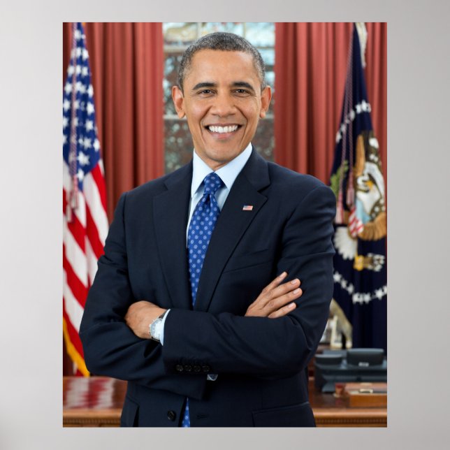 Poster Retrato do Gabinete Oval, Obama Barack Presidente  (Frente)