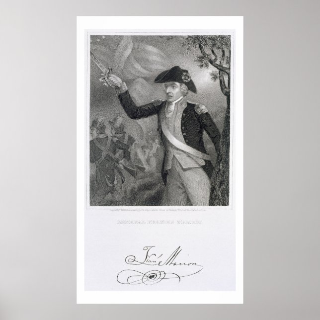 Pôster Retrato do General Francis Marion na Batalha de (Frente)