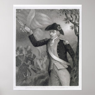 Poster Retrato do general Francis Marion na batalha o