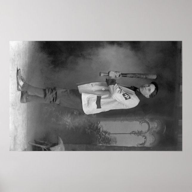 Pôster Retrato do jogador de beisebol segurando o batente (Frente)