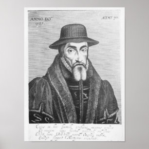Poster Retrato do martyrologist do inglês de John Foxe