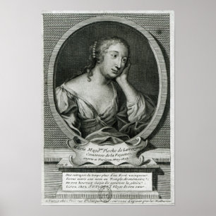 Pôster Retrato do medalhão da senhora de La Fayette