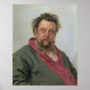 Poster Retrato do Modesto Petrovich Moussorgsky 1881