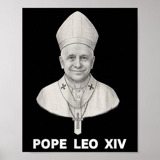 Poster Retrato do Papa Leo Xiv (Frente)
