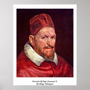 Pôster Retrato do papa X. inocente. Por Diego Velázquez