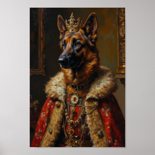 Poster Retrato do Pastor Belga Real (Frente)