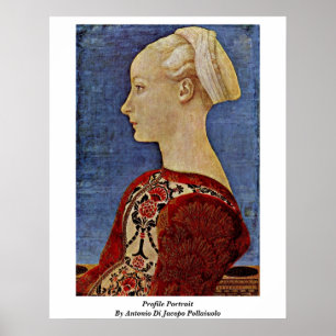 Poster Retrato do perfil por Antonio Di Jacopo Pollaiuolo