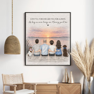 Poster Retrato do Pôr do Sol da Família Amor Eterno