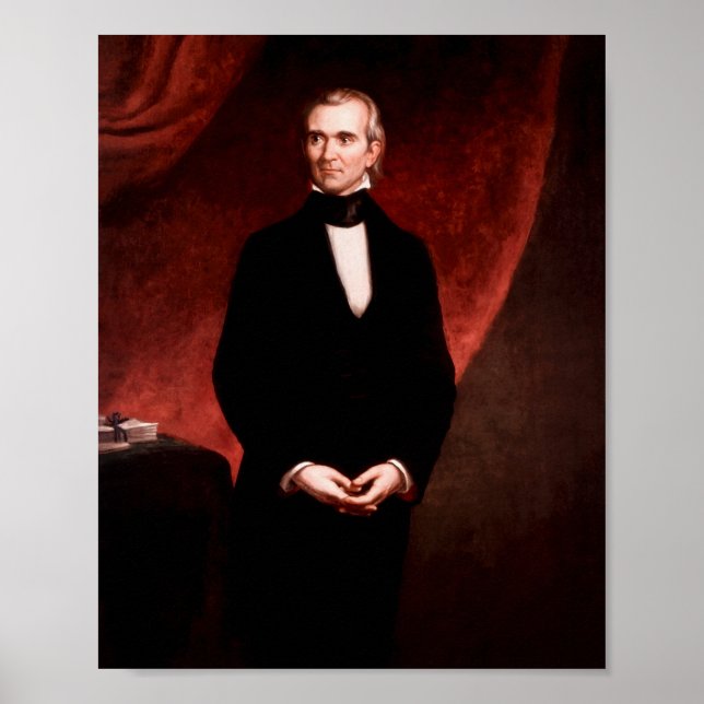 Poster Retrato do Presidente James K. Polk (Frente)