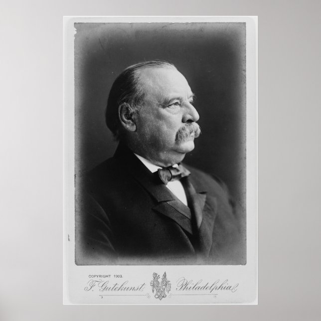 Pôster Retrato do Presidente Stephen Grover Cleveland (Frente)