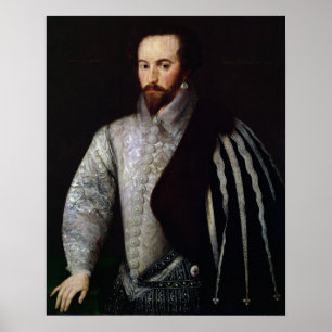 Pôster Retrato do senhor Walter Raleigh 1588