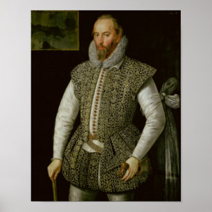 Pôster Retrato do senhor Walter Raleigh, 1598