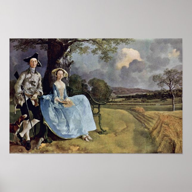 Poster Retrato Do Sr. E Sra. Andrews Por Thomas Gainsbo (Frente)