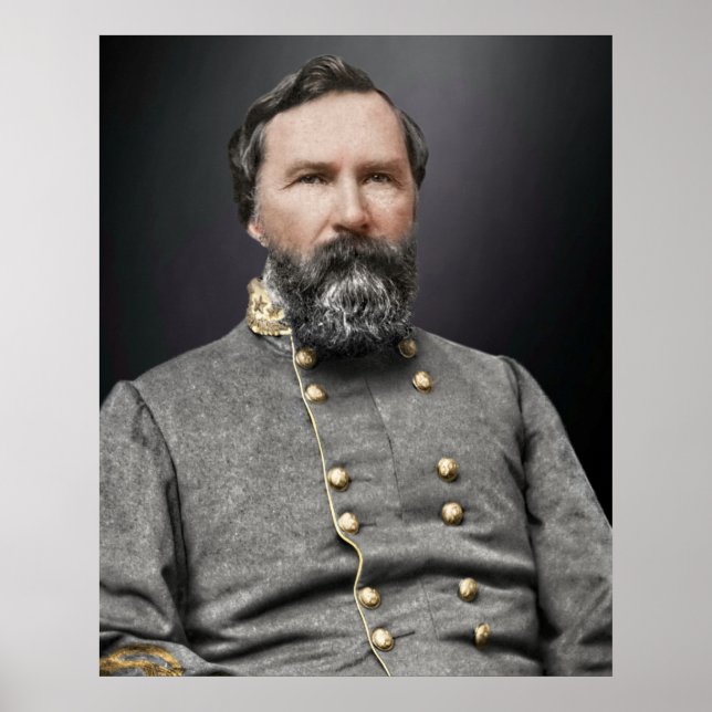 Poster Retrato do Tenente-General James Longstreet (Frente)