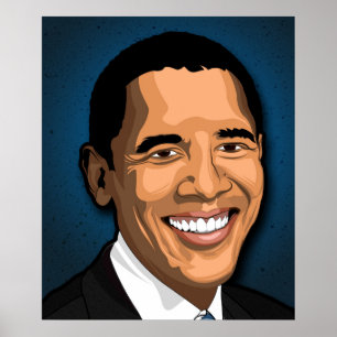 Pôster Retrato do vetor de Barack Obama