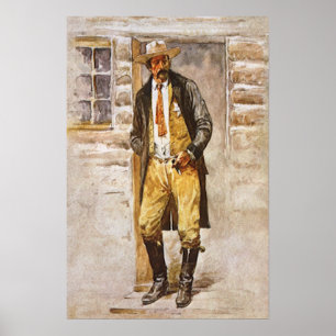Poster Retrato do xerife pelo Seltzer, vaqueiro ocidental