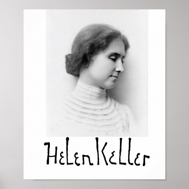 Poster Retrato e assinatura de Hellen Keller (Frente)