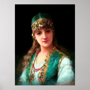 Poster Retrato elegante boêmico da mulher cigana vitoria