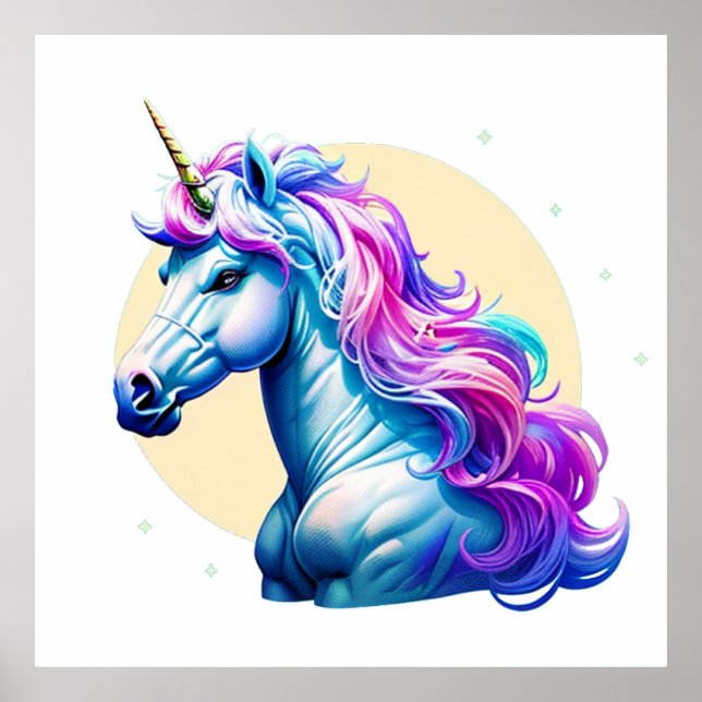 Poster Retrato Elegante Unicorn (Frente)