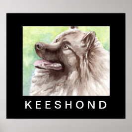 Pôster Retrato em Aquarela de Keeshond