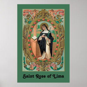 Poster Retrato emoldurado de Sta. Rosa de Lima (K 48)