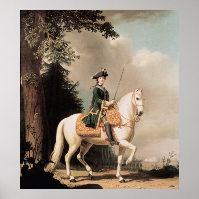 Poster Retrato Equestre de Catherine II (Frente)