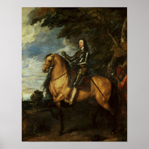 Poster Retrato equestre de Charles mim c.1637-38