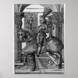 Pôster Retrato equestre de Maximilian mim c.1508