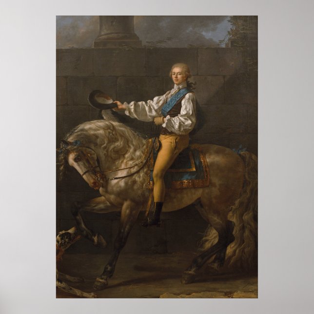 Poster Retrato Equestre de Stanisław (Frente)