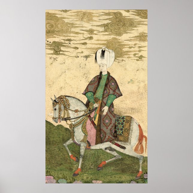 Pôster Retrato equestre de Sultan Osman II 1618 (Frente)