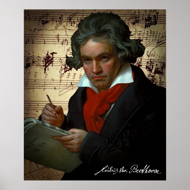 Poster RETRATO ESCURO do GÊNIO MUSICAL BEETHOVEN 1820 (Frente)