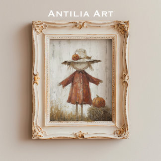 Poster Retrato Espantalho Pintura Pintura Homem-Palha