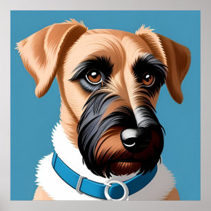 Poster Retrato Estilizado de um Cão Terrier