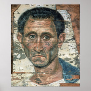 Poster Retrato fayum de um homem num manto azul,