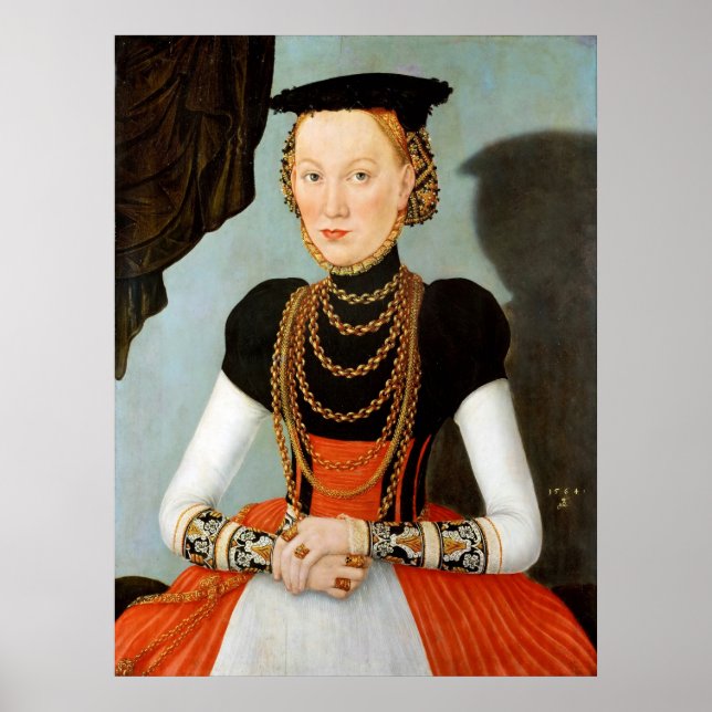 Poster Retrato feminino - Arranhe o mais jovem - c1564 (Frente)
