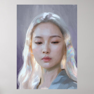 Poster Retrato Feminino Calmo e Sereno