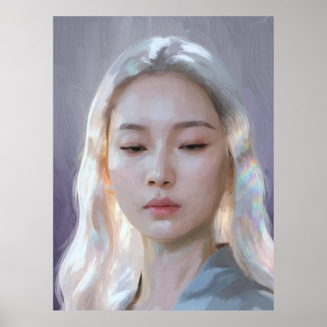 Poster Retrato Feminino Calmo e Sereno (Frente)