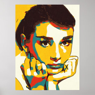Poster Retrato Feminino Elegante Estilo Vintage Parede Mo