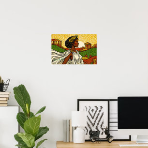 Poster Retrato Feminino Inspirado na Antiguidade