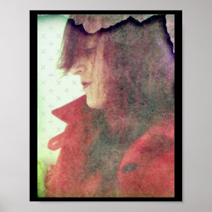 Poster Retrato Fotográfico Filtrado Da Mulher No Perfil S
