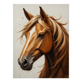 Pôster Retrato Geométrico Horso
