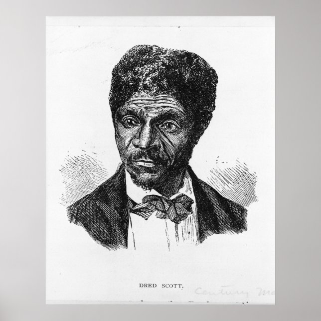 Poster Retrato gravado de Afro-Americano Dred Scott (Frente)