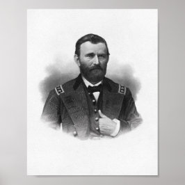 Poster Retrato gravado do General Grant