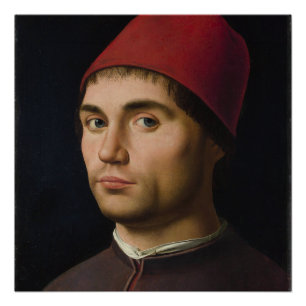 Pôster Retrato Homem Antonello Messina pintura de arte vi