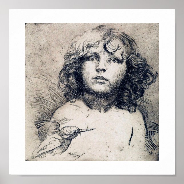 Poster Retrato (impressão de cobre), Alphonse Mucha (Frente)