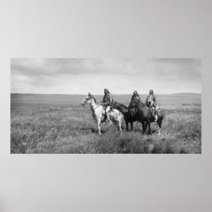 Pôster Retrato indiano do vintage do nativo americano