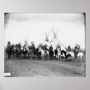 Pôster Retrato indiano do vintage do nativo americano