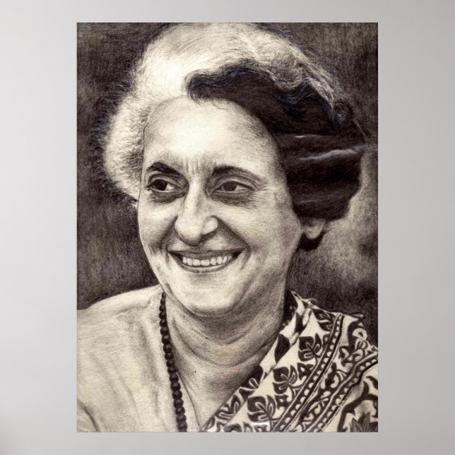 Poster Retrato Indira Gandhi (Frente)